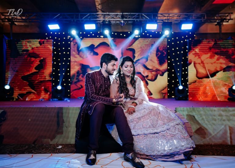 Wedding Photoshoot Model in Lighting Background